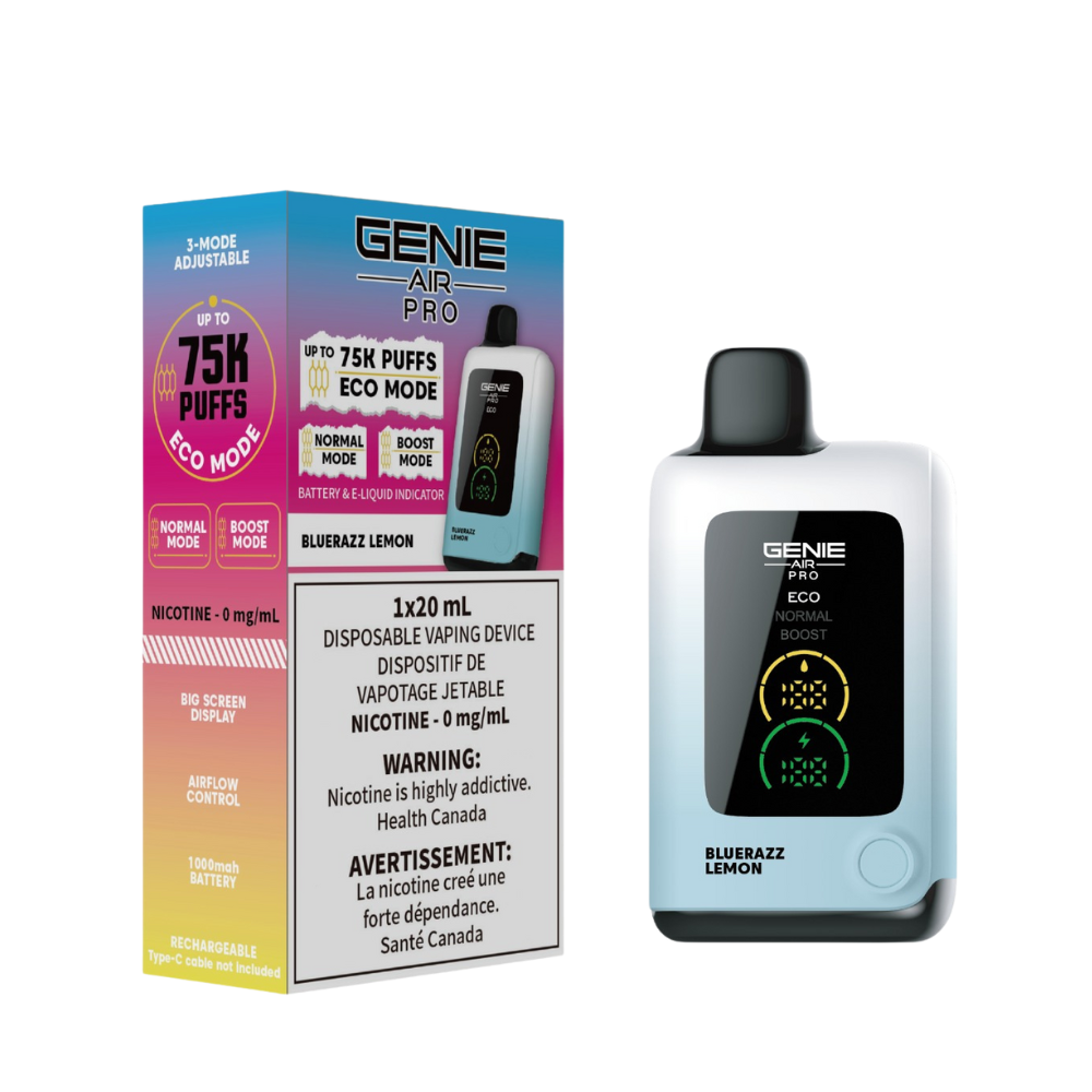 Genie Air Pro 0mg 75K Disposable Vape Vapeman E-Juice Timmins Genie Air Pro 0mg 75K Disposable Vape Vapeman E-Juice Timmins