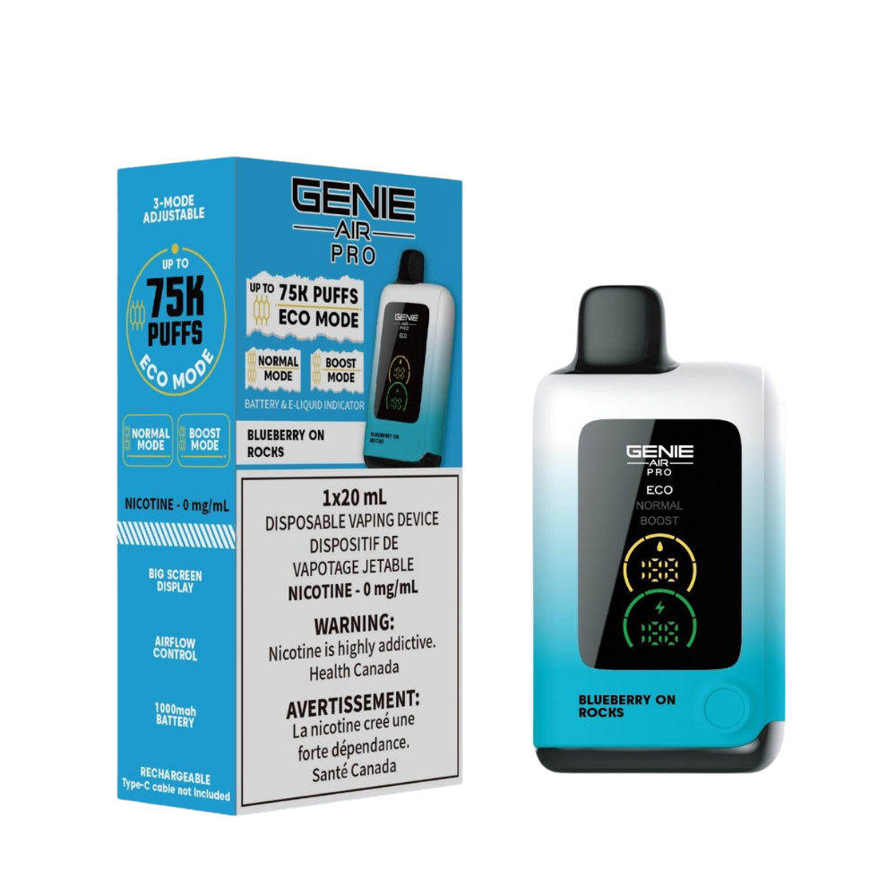 Genie Air Pro 0mg 75K Disposable Vape Vapeman E-Juice Timmins Genie Air Pro 0mg 75K Disposable Vape Vapeman E-Juice Timmins
