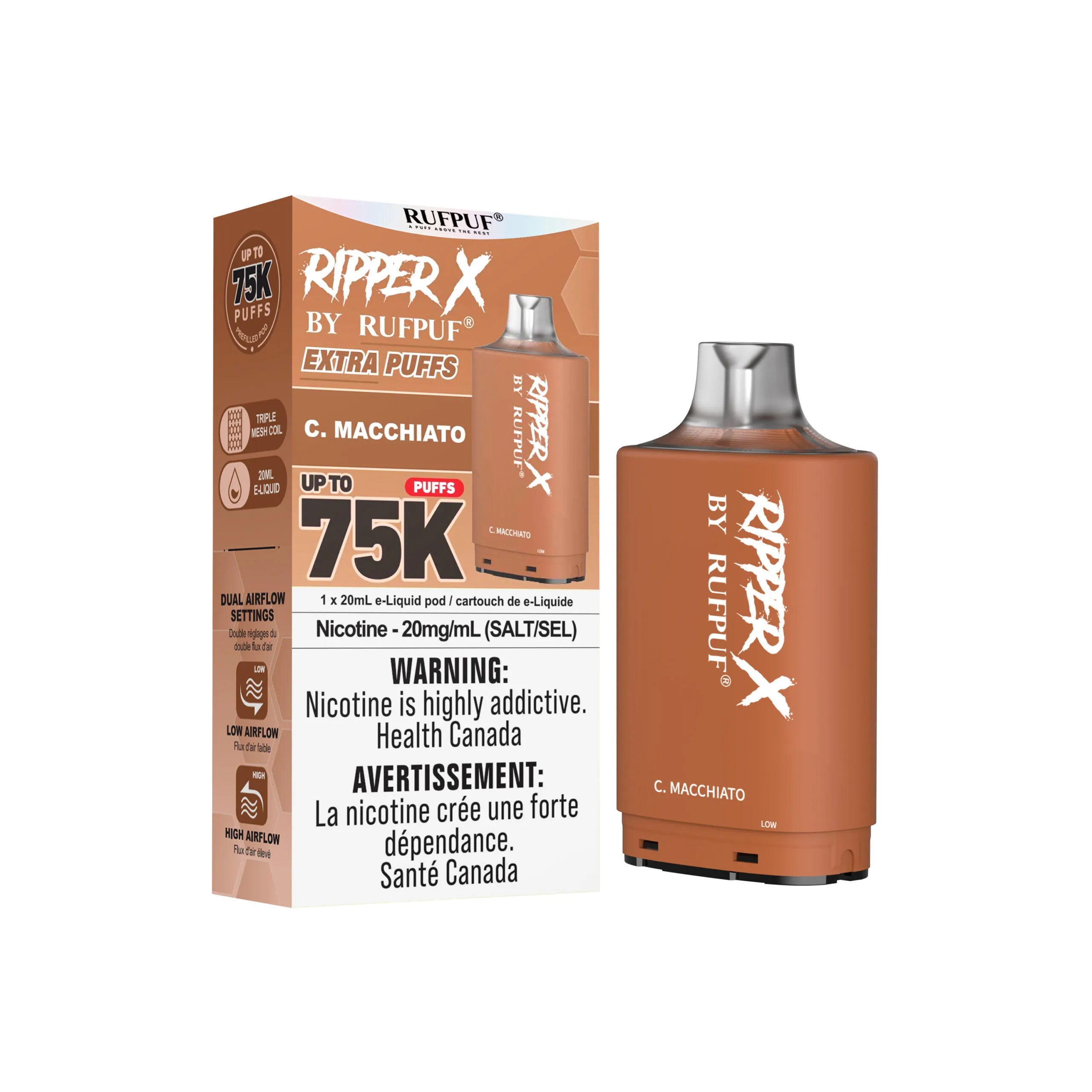 RufPuf Ripper X 75K Pods Vapeman E-Juice Timmins RufPuf Ripper X 75K Pods Vapeman E-Juice Timmins