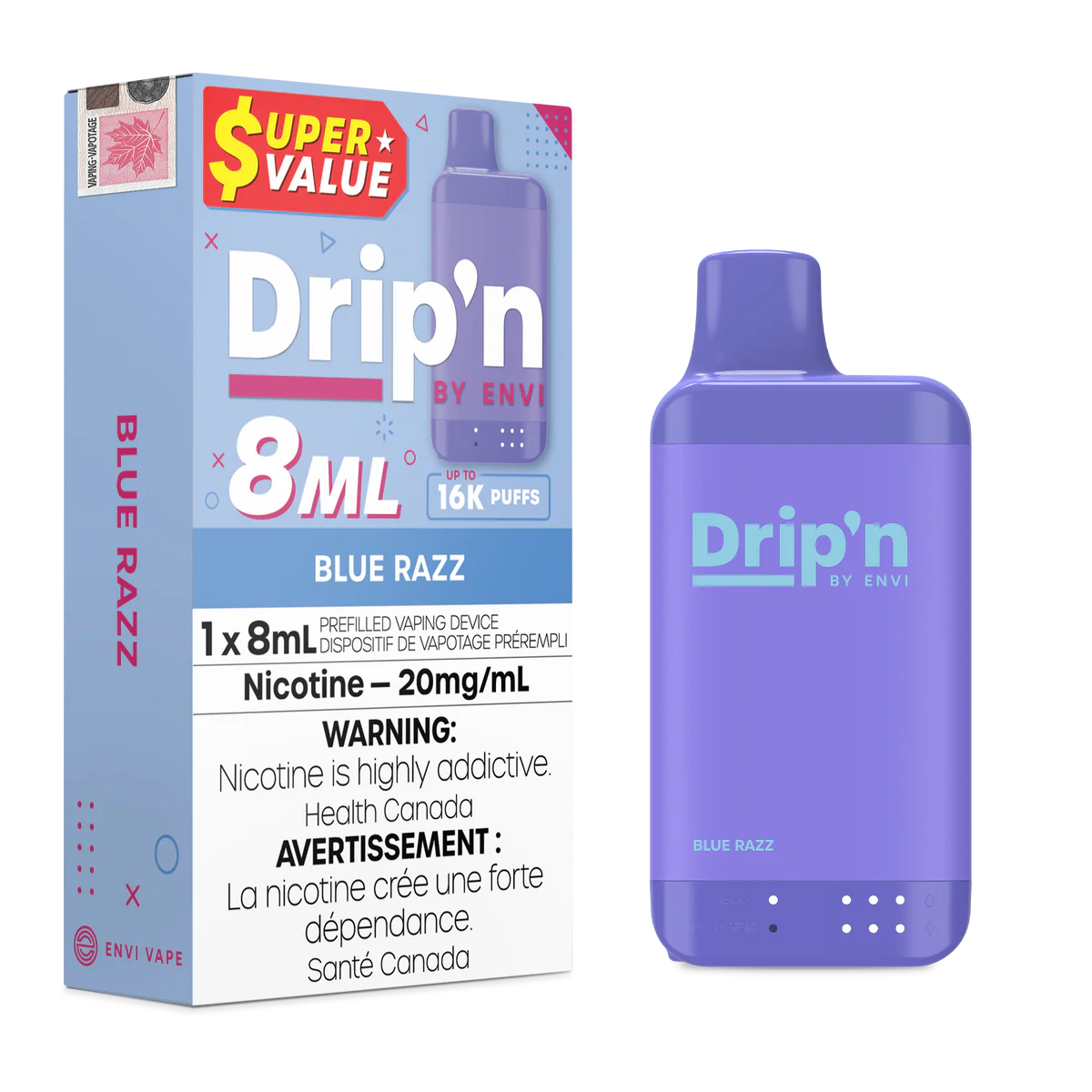 Envi Drip'n 16k Disposable Vapeman E-Juice Timmins Envi Drip'n 16k Disposable Vapeman E-Juice Timmins