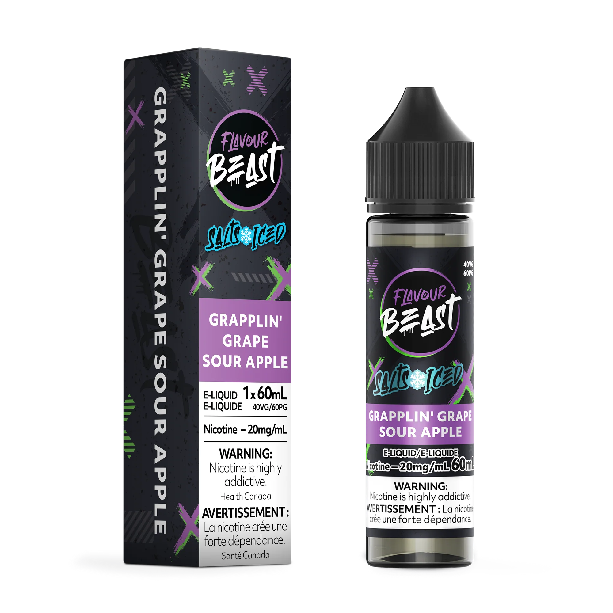 Flavour Beast Salt Juice 60ml - Grapplin Grape Sour Apple
