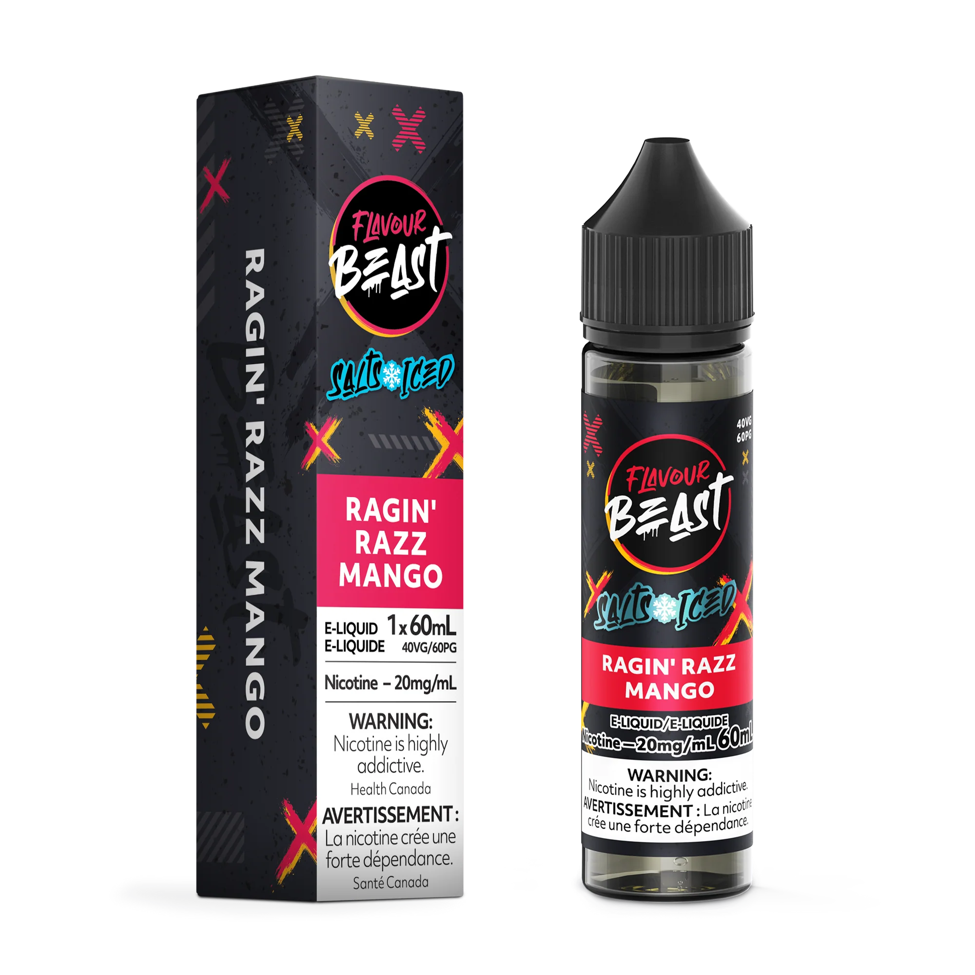 Flavour Beast Salt Juice 60ml - Ragin Razz Mango Iced