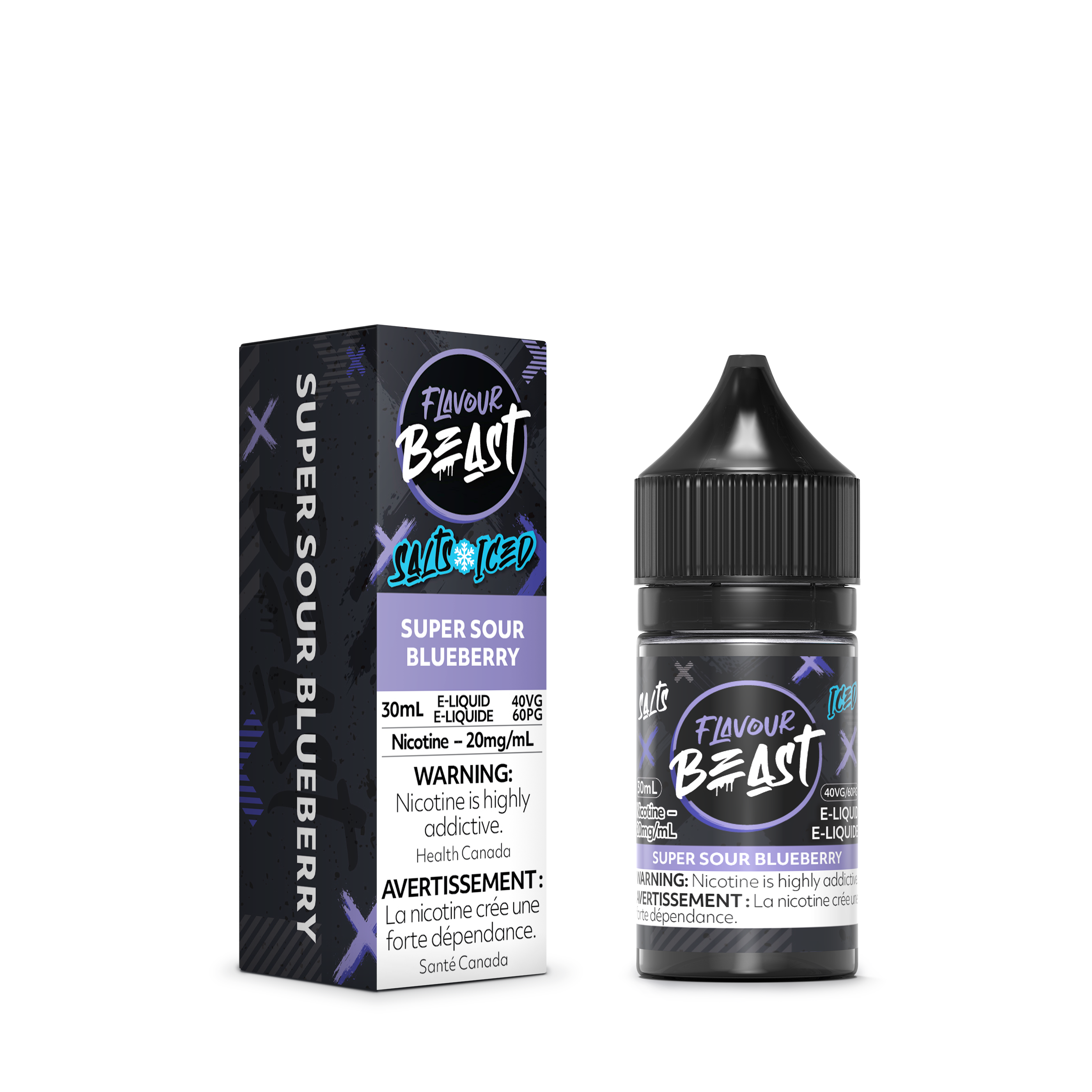 Flavour Beast Salt Juice - Super Sour Blueberry Iced