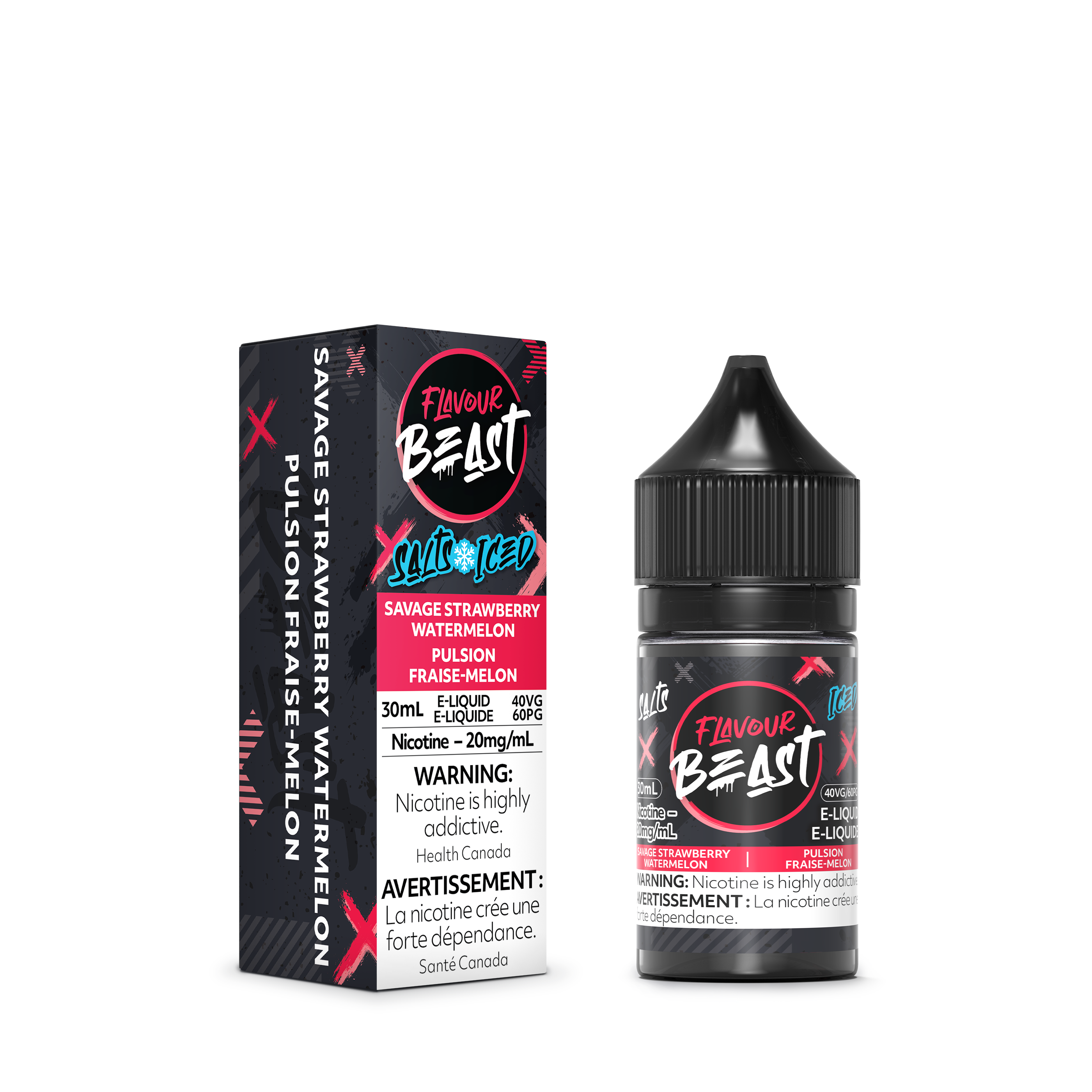 Flavour Beast Salt Juice - Savage Strawberry Watermelon Iced