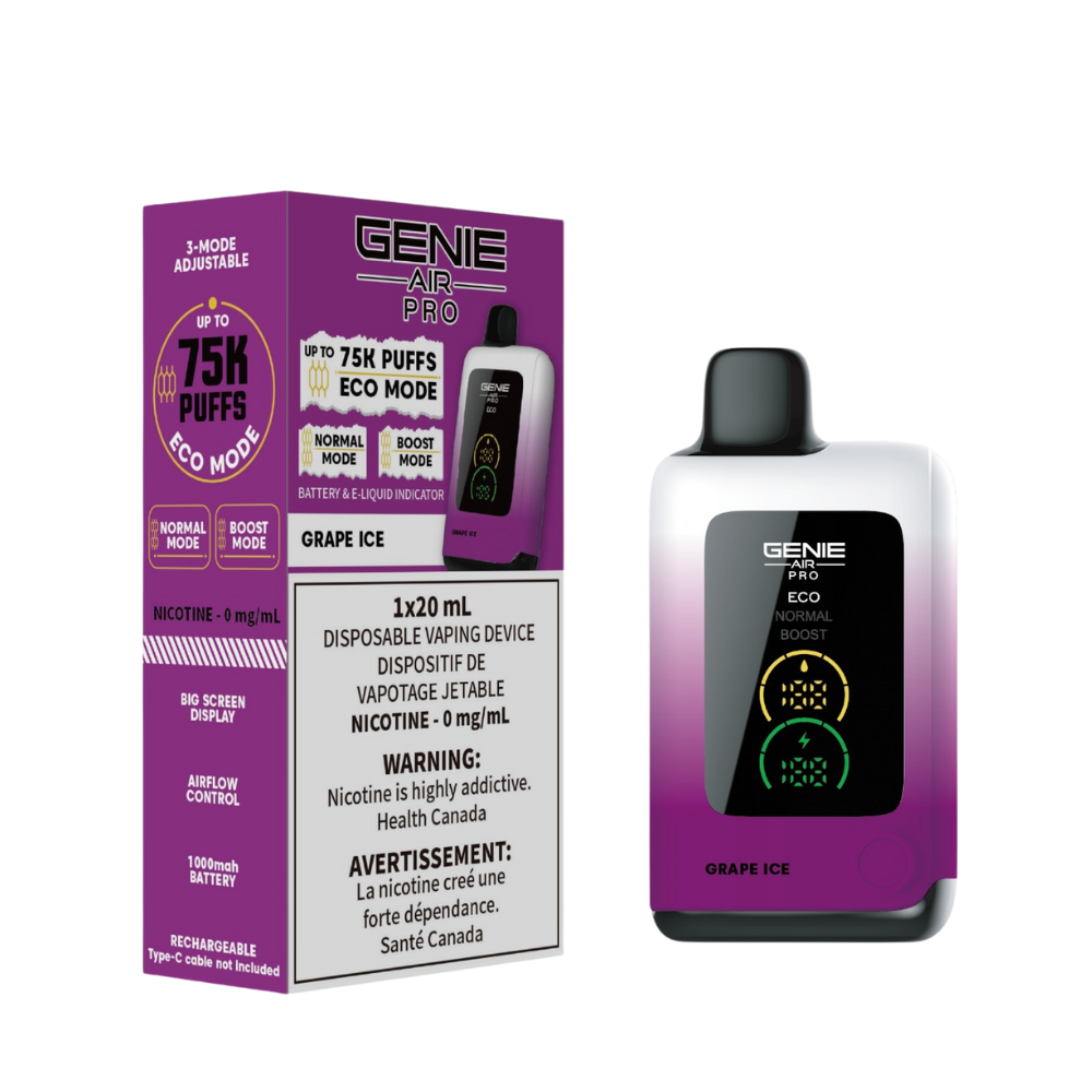 Genie Air Pro 0mg 75K Disposable Vape Vapeman E-Juice Timmins Genie Air Pro 0mg 75K Disposable Vape Vapeman E-Juice Timmins