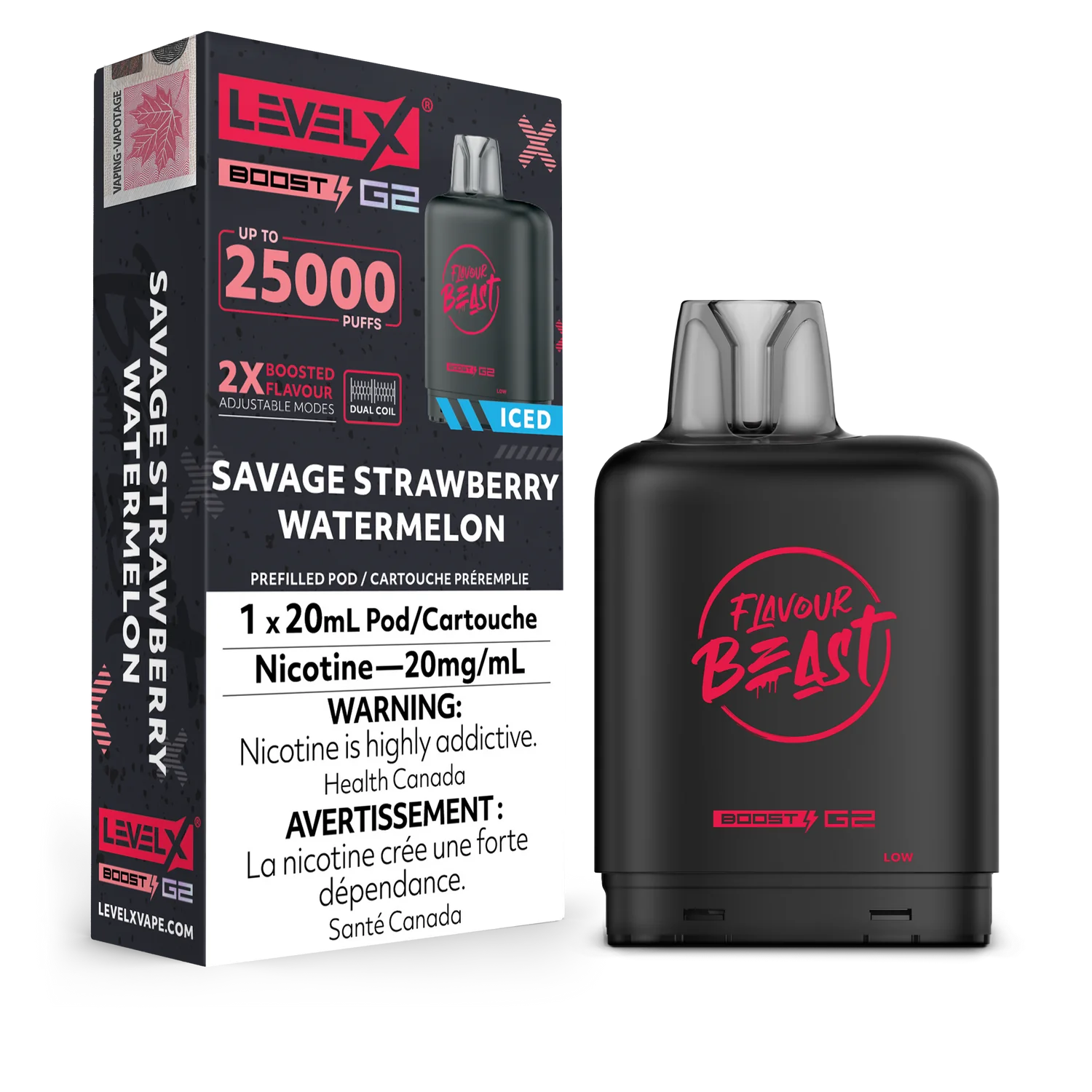 Flavour Beast Level X Boost G2 25K Pods Vapeman E-Juice Timmins Flavour Beast Level X Boost G2 25K Pods Vapeman E-Juice Timmins
