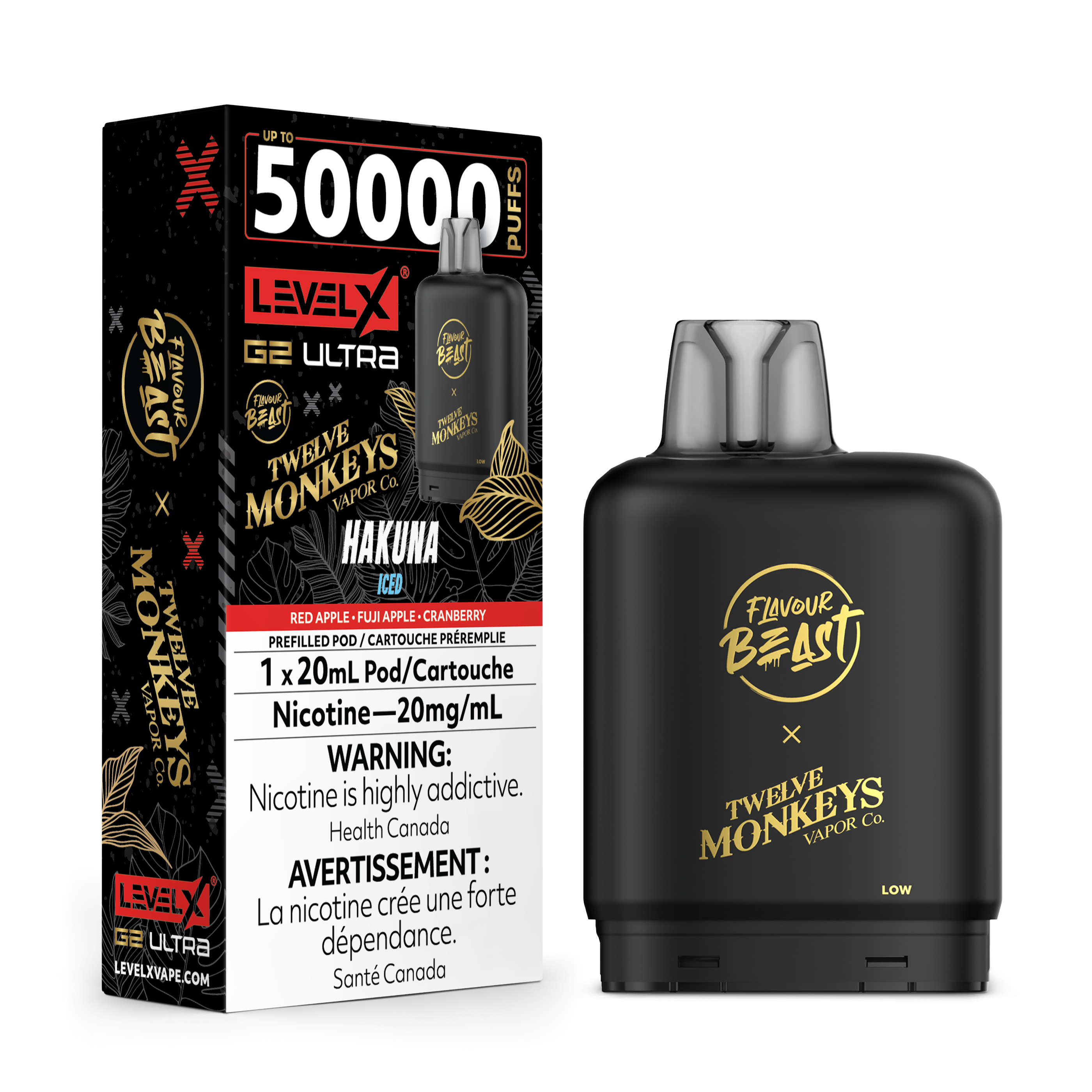 Flavour Beast Level X Twelve Monkeys G2 Ultra 50k Pod