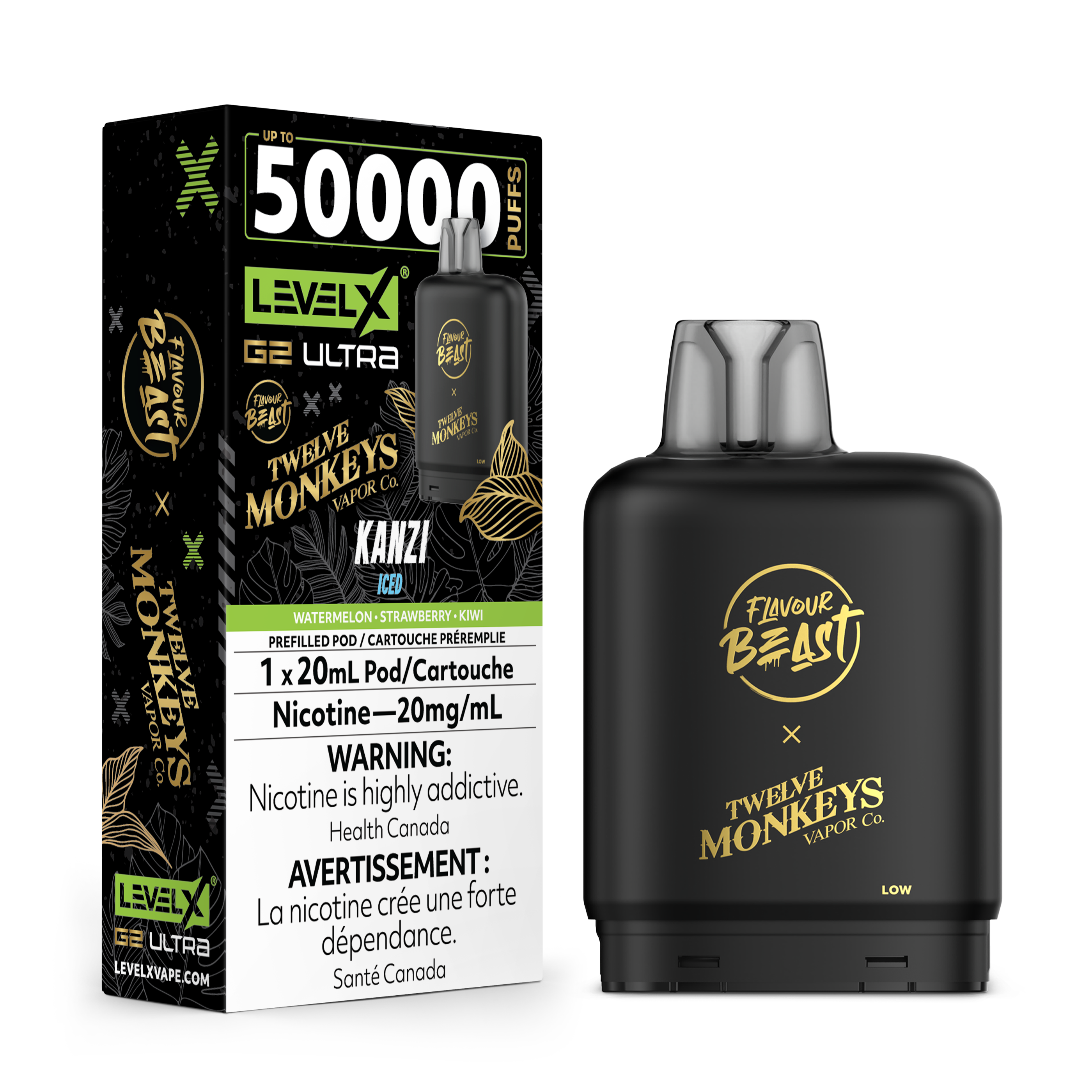 Flavour Beast Level X Twelve Monkeys G2 Ultra 50k Pod
