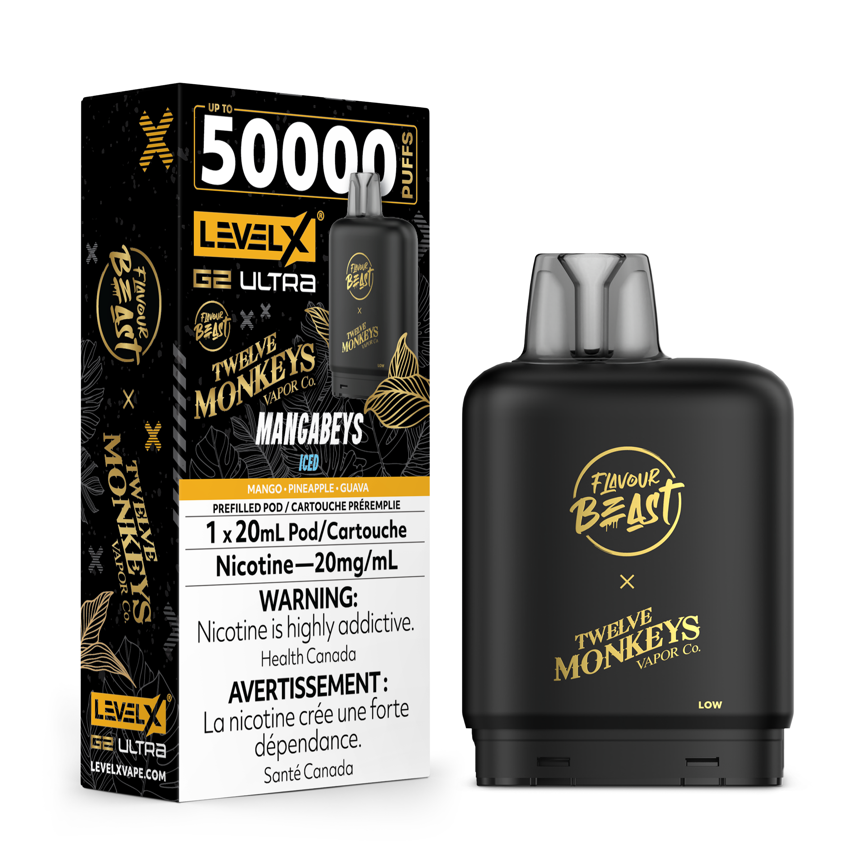 Flavour Beast Level X Twelve Monkeys G2 Ultra 50k Pod