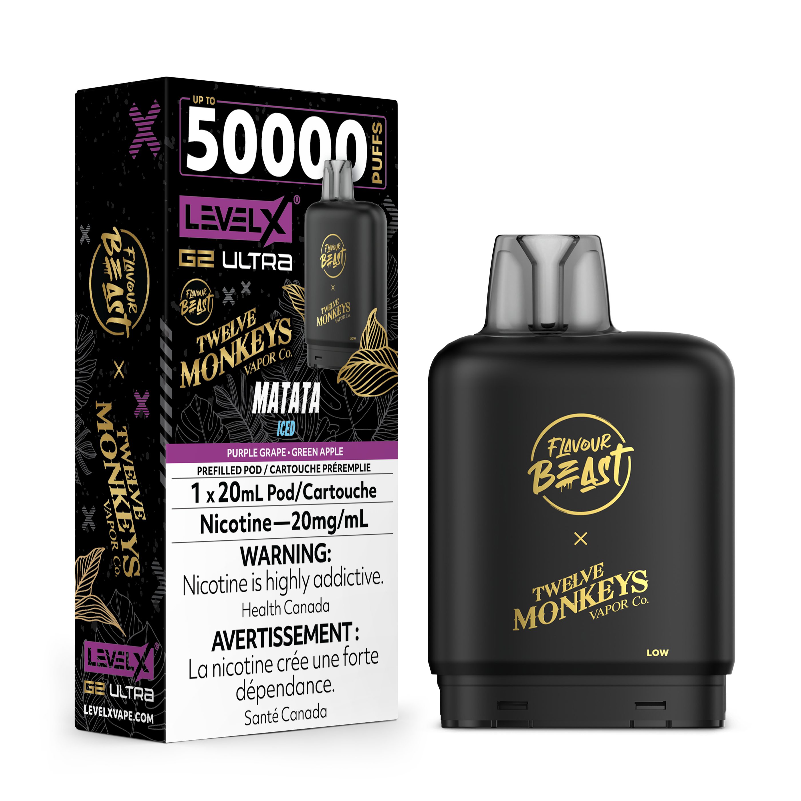 Flavour Beast Level X Twelve Monkeys G2 Ultra 50k Pod