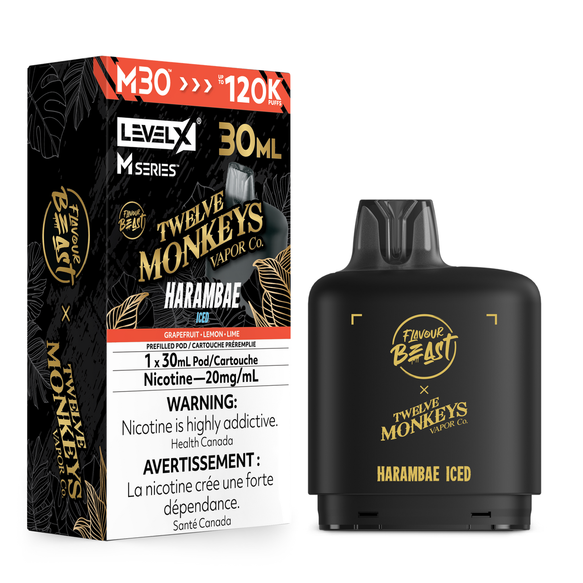 Flavour Beast Level X M Twelve Monkeys M30(120k) & M40(160k) Pods