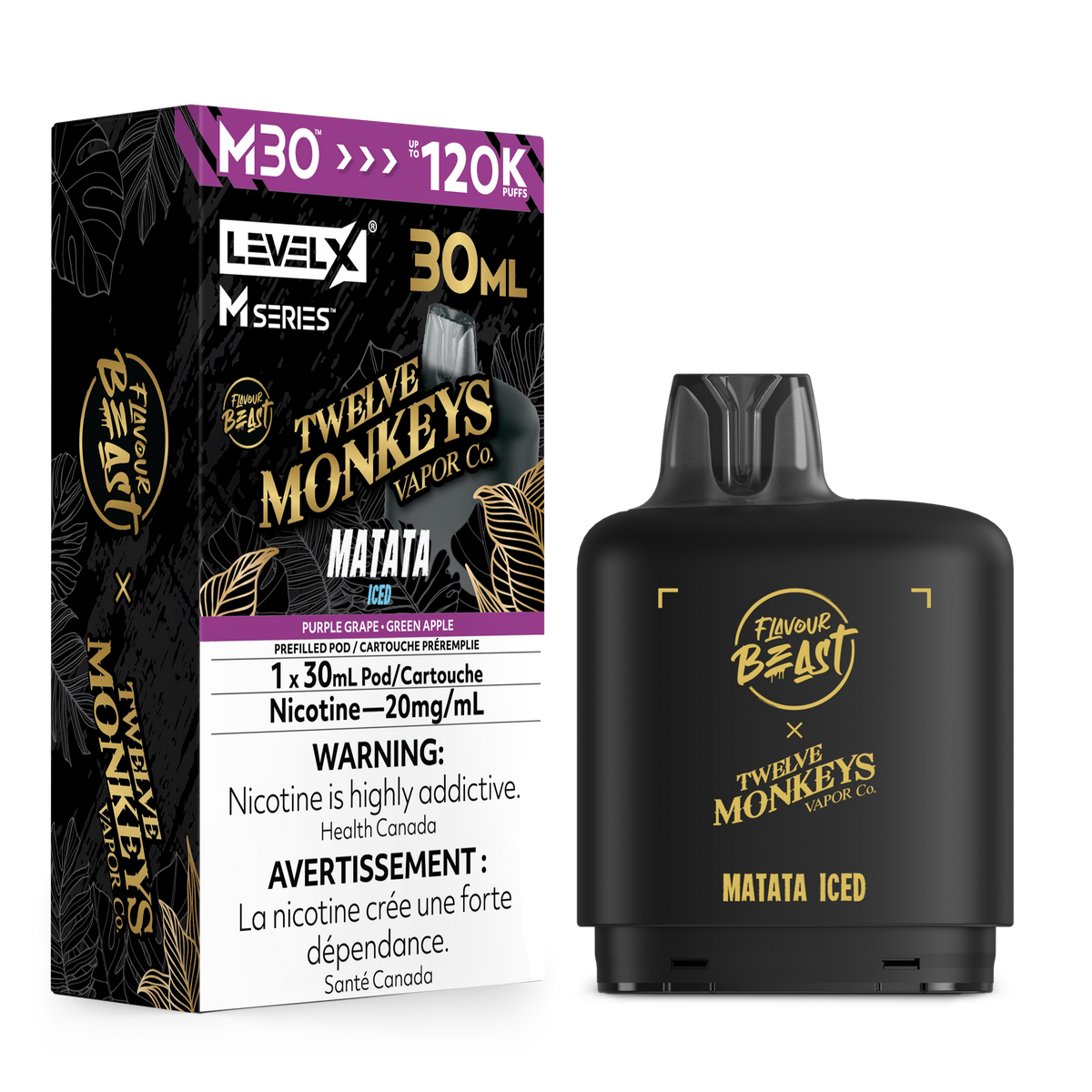 Flavour Beast Level X M Twelve Monkeys M30(120k) & M40(160k) Pods