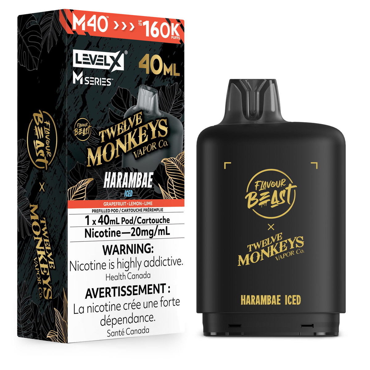 Flavour Beast Level X M Twelve Monkeys M30(120k) & M40(160k) Pods