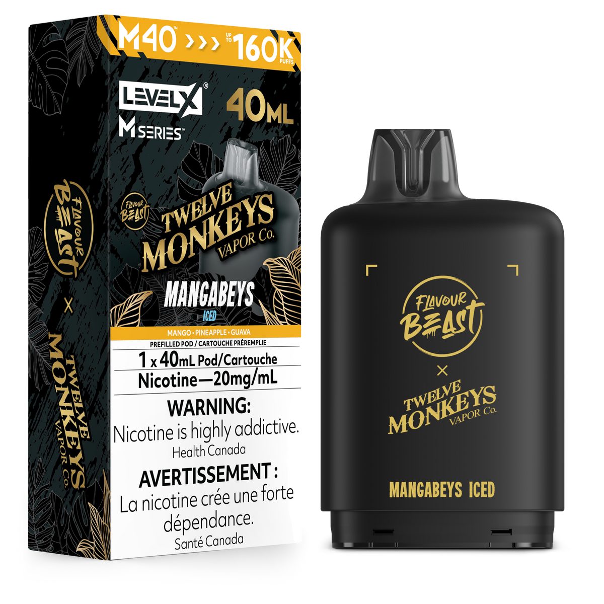 Flavour Beast Level X M Twelve Monkeys M30(120k) & M40(160k) Pods