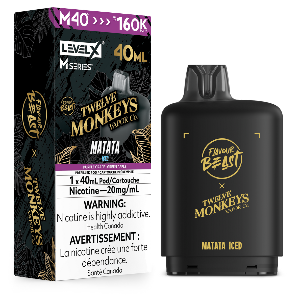 Flavour Beast Level X M Twelve Monkeys M30(120k) & M40(160k) Pods