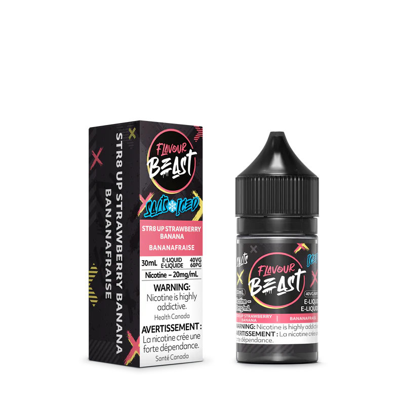 Flavour Beast Salt Juice - Str8 Up Strawberry Banana Iced