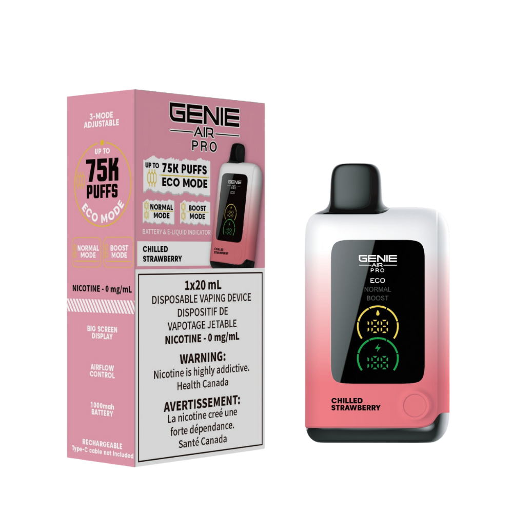 Genie Air Pro 0mg 75K Disposable Vape Vapeman E-Juice Timmins Genie Air Pro 0mg 75K Disposable Vape Vapeman E-Juice Timmins